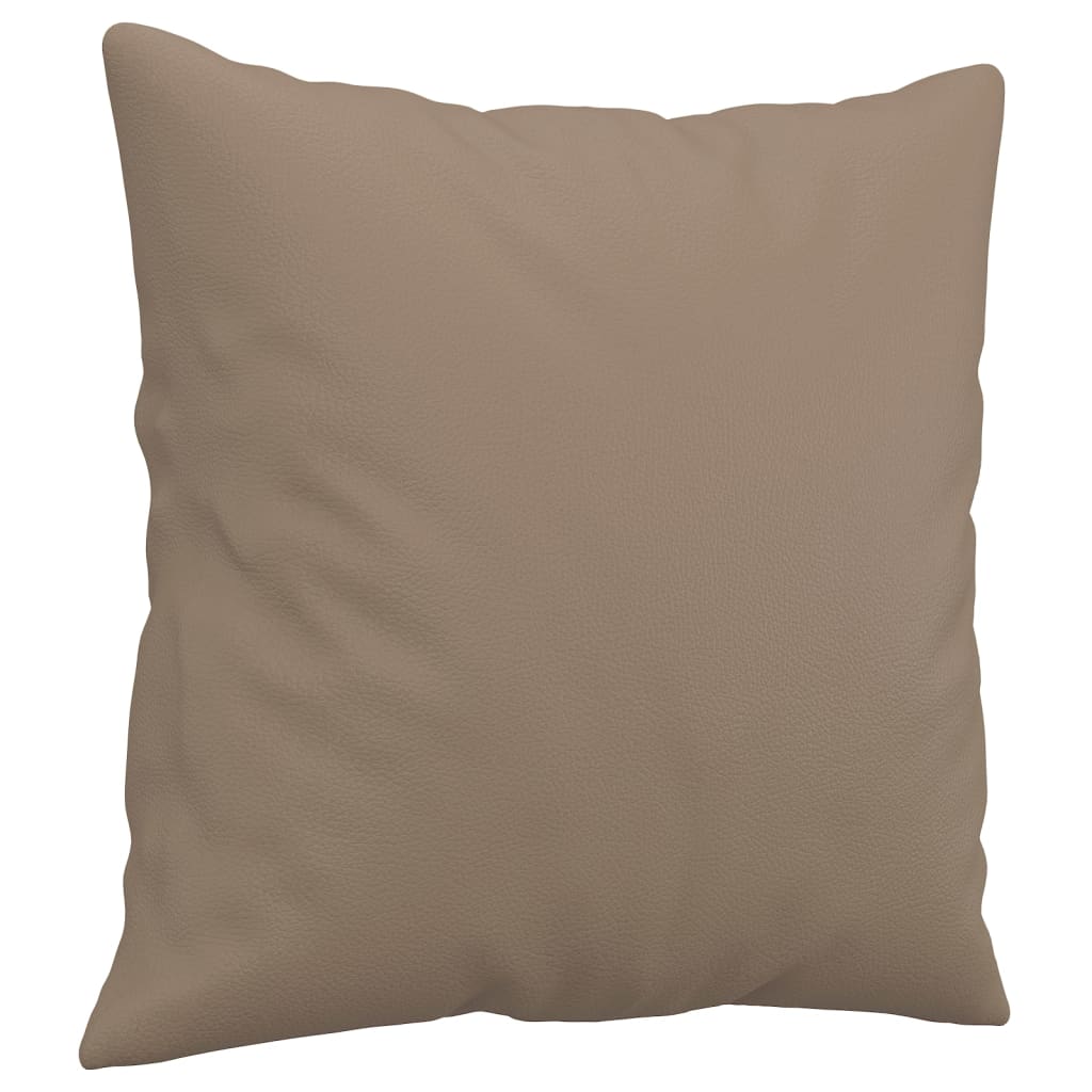 3-dijelni set sofa s jastucima boja cappuccina od umjetne kože