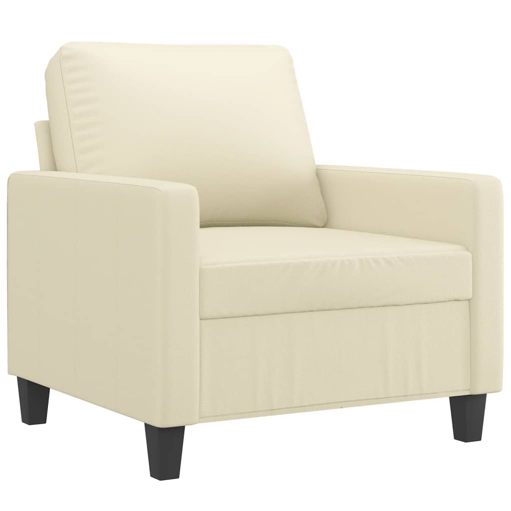 4-dijelni set sofa s jastucima krem od umjetne kože