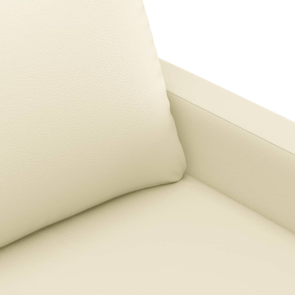 4-dijelni set sofa s jastucima krem od umjetne kože