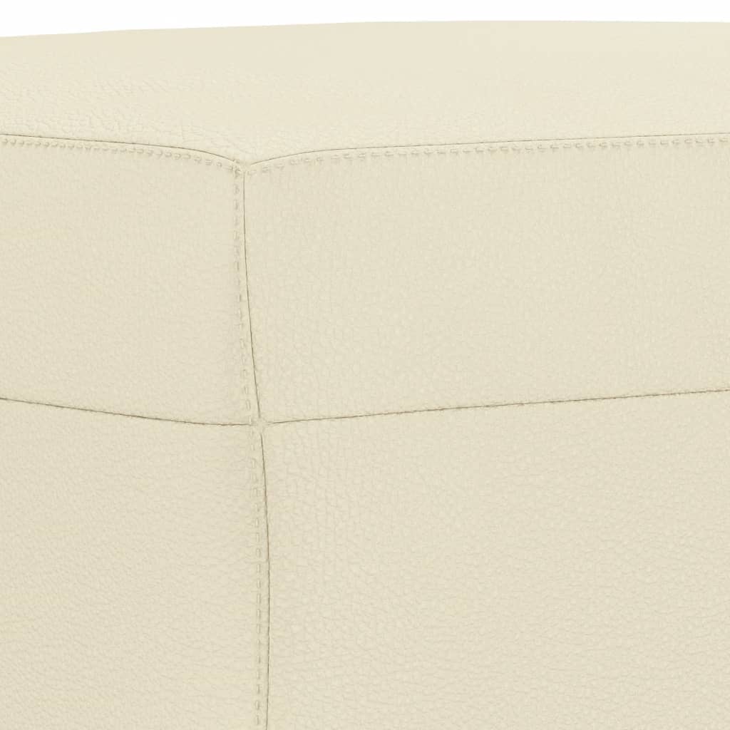 4-dijelni set sofa s jastucima krem od umjetne kože