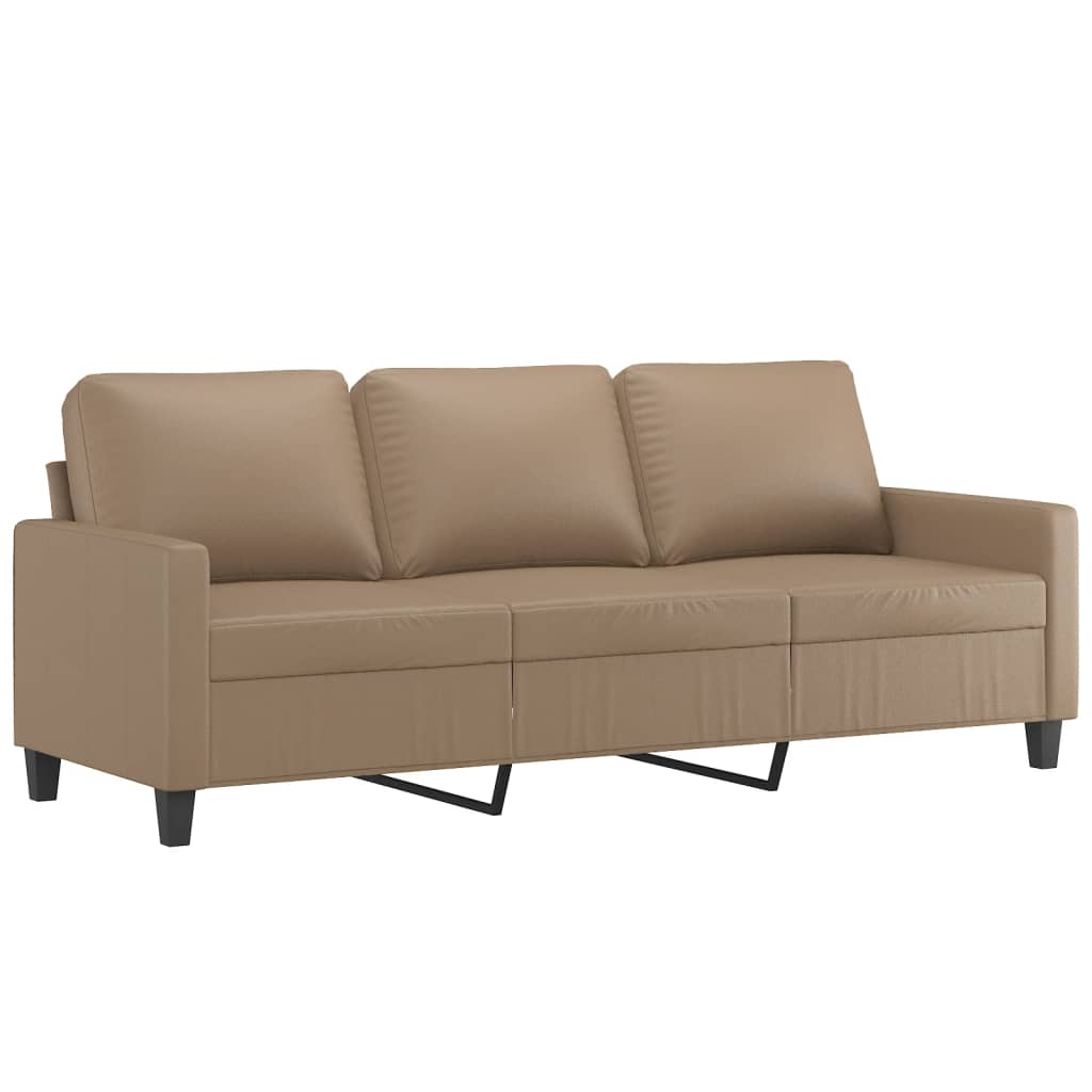 4-dijelni set sofa s jastucima boja cappuccina od umjetne kože