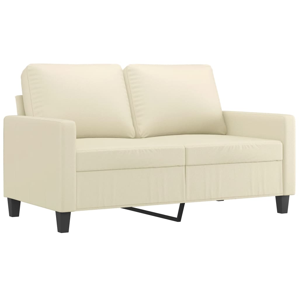 2-dijelni set sofa s jastucima krem od umjetne kože