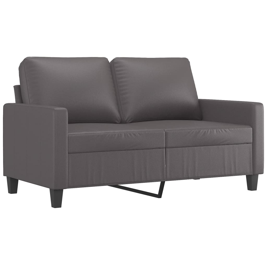 2-dijelni set sofa s jastucima sivi od umjetne kože