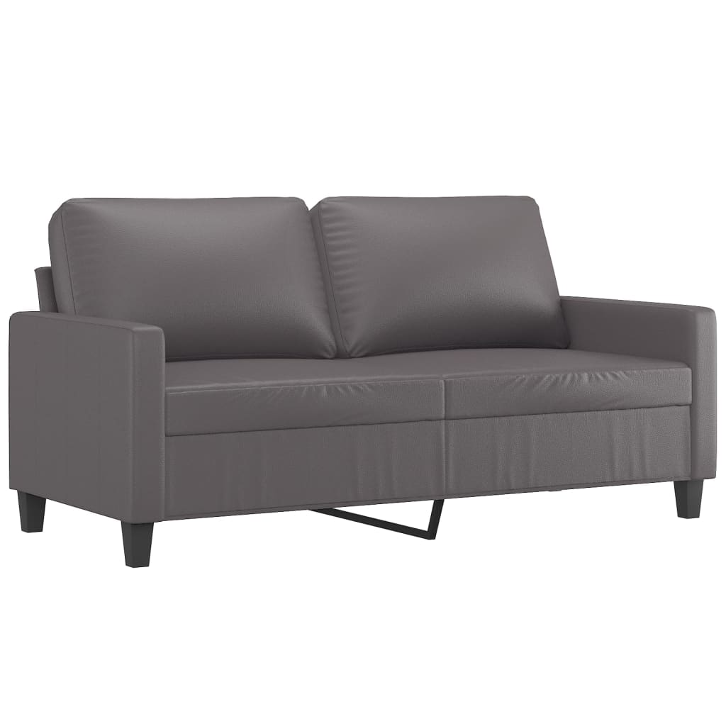 2-dijelni set sofa s jastucima sivi od umjetne kože
