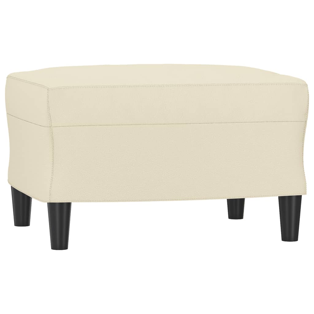 3-dijelni set sofa s jastucima krem od umjetne kože