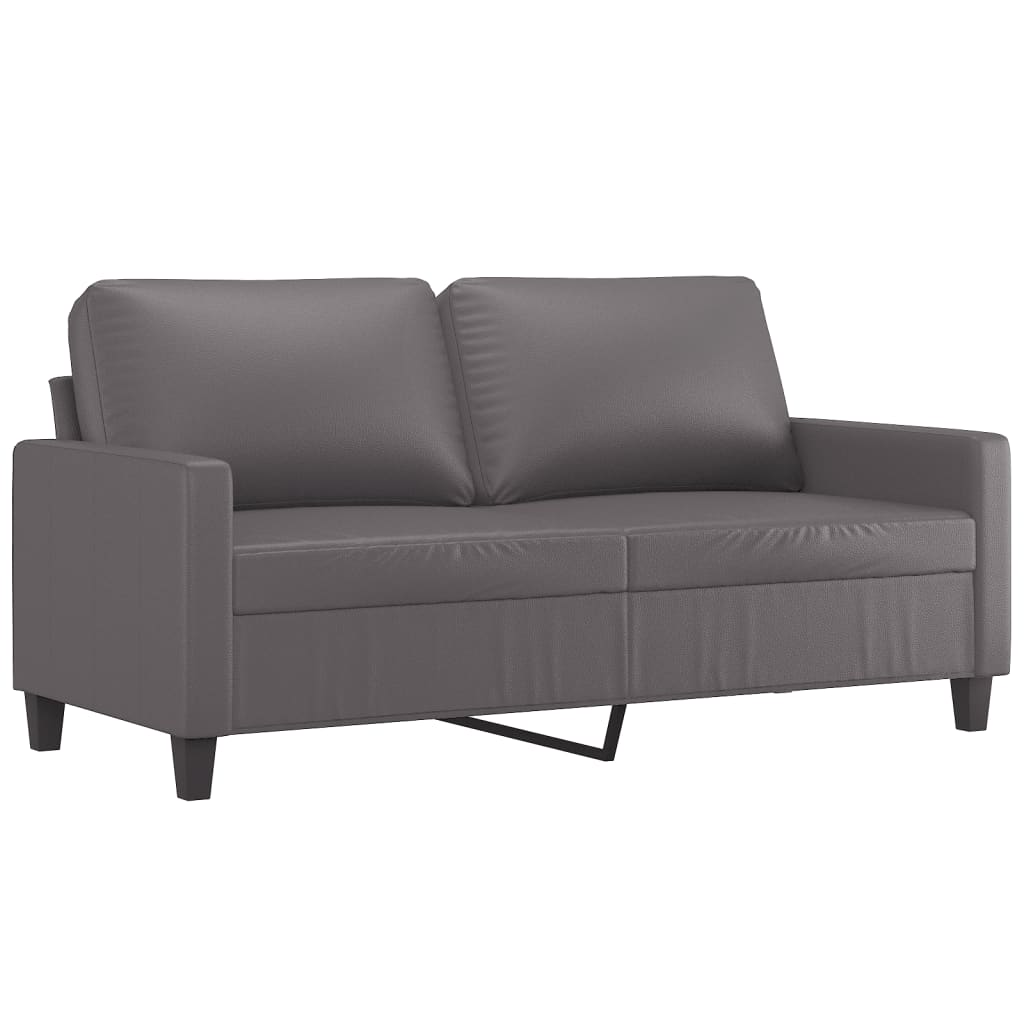 3-dijelni set sofa s jastucima sivi od umjetne kože