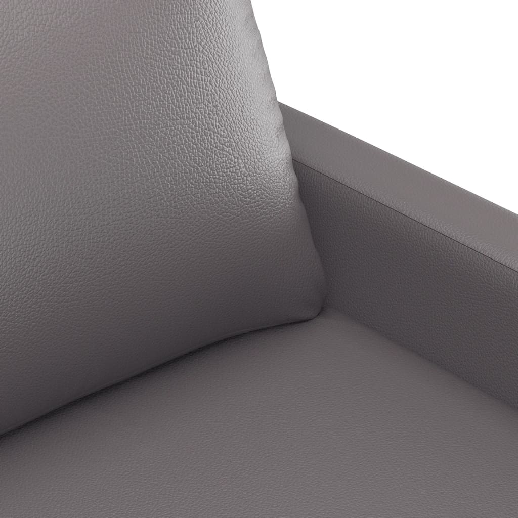 3-dijelni set sofa s jastucima sivi od umjetne kože