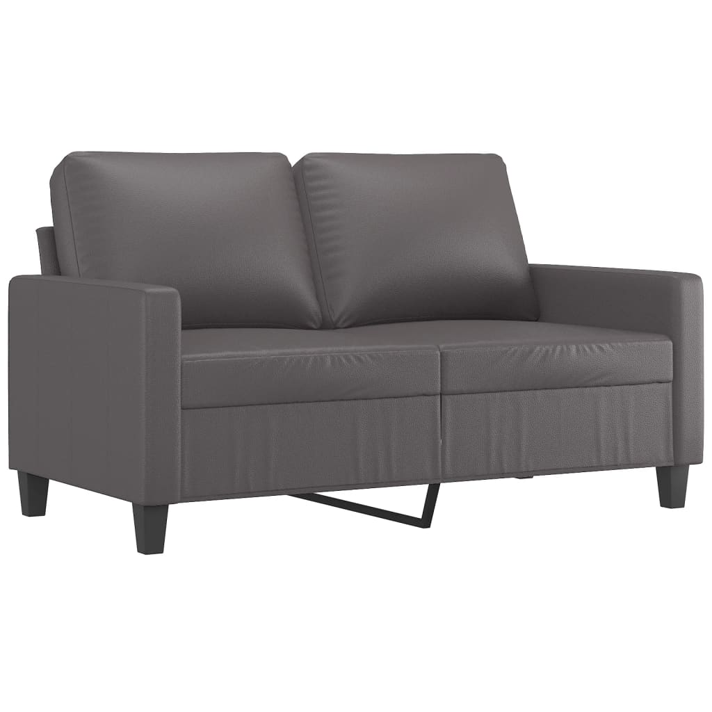 2-dijelni set sofa s jastucima sivi od umjetne kože