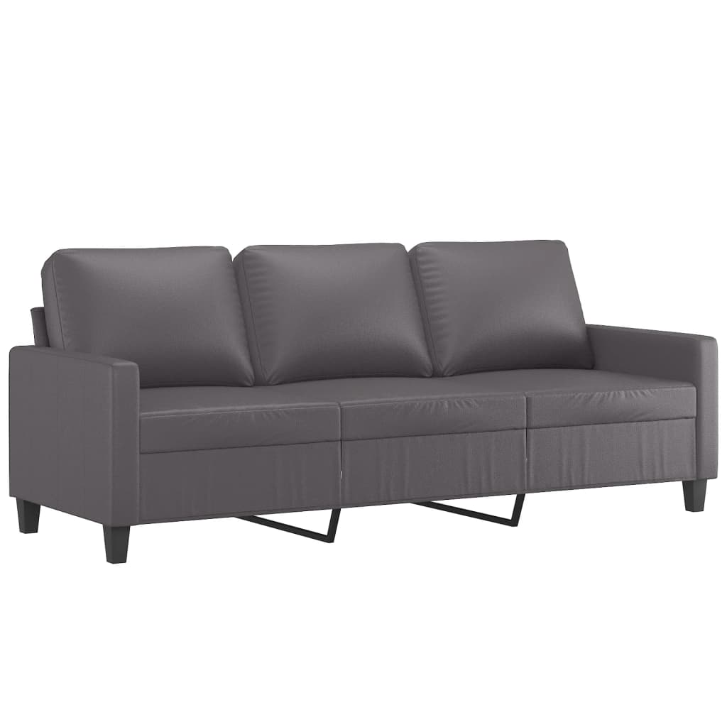 2-dijelni set sofa s jastucima sivi od umjetne kože