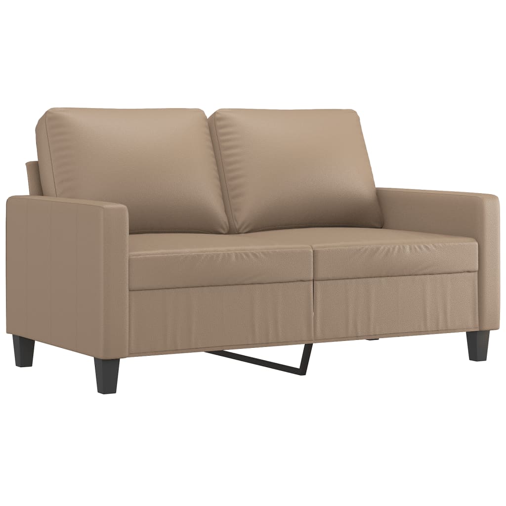 2-dijelni set sofa s jastucima boja cappuccina od umjetne kože