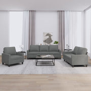 3-dijelni set sofa s jastucima tamnosivi od tkanine