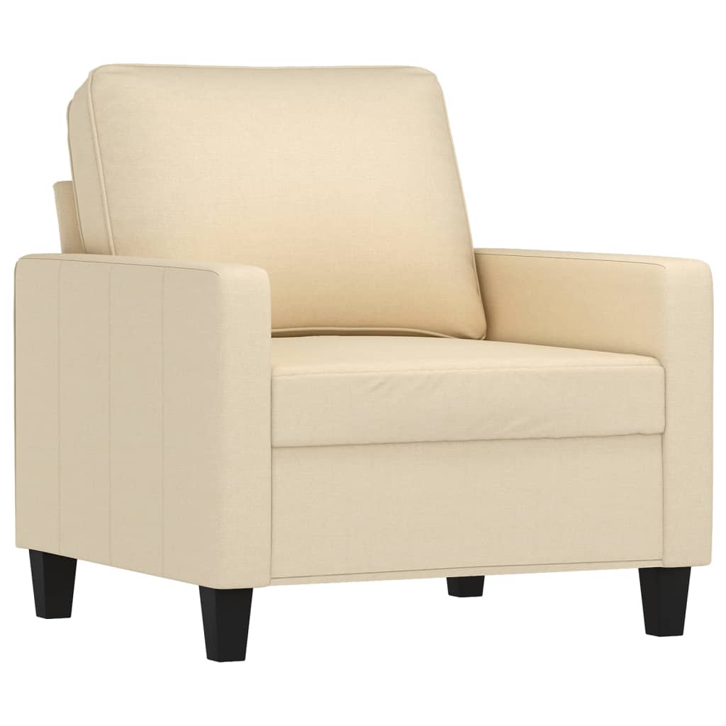 3-dijelni set sofa s jastucima krem od tkanine