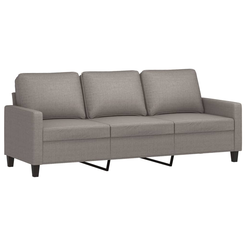 3-dijelni set sofa s jastucima smeđesivi od tkanine