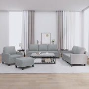 4-dijelni set sofa s jastucima svjetlosivi od tkanine Siva