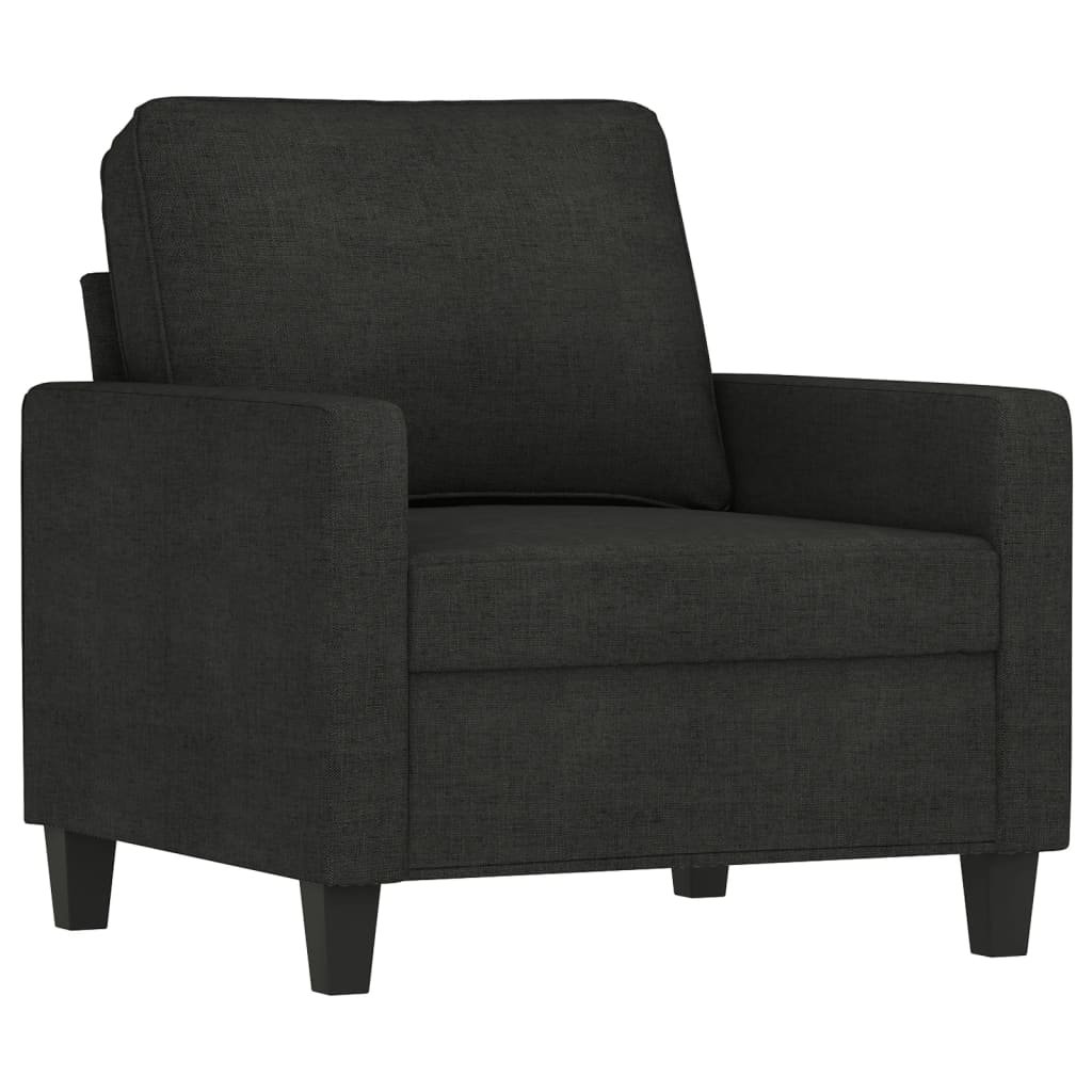4-dijelni set sofa s jastucima crni od tkanine