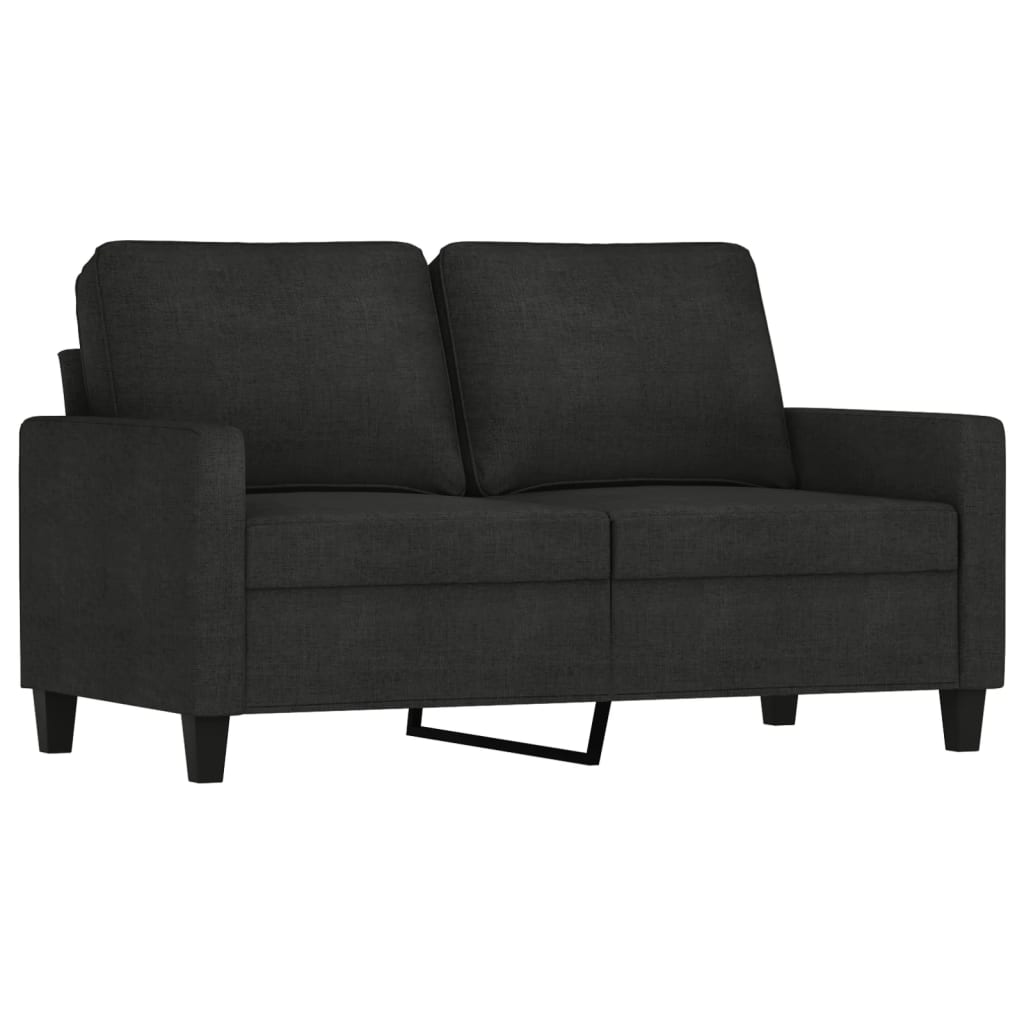 4-dijelni set sofa s jastucima crni od tkanine