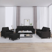 4-dijelni set sofa s jastucima crni od tkanine