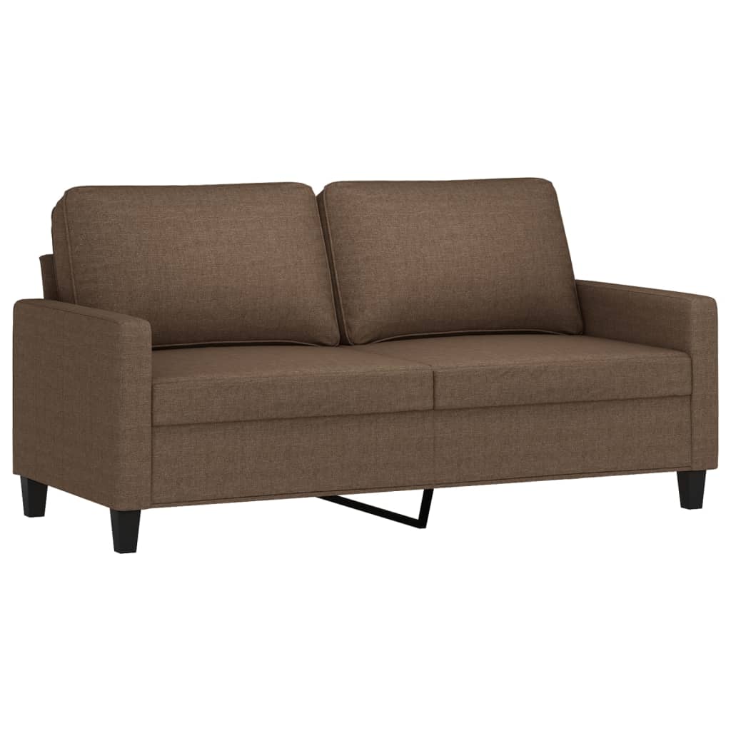 2-dijelni set sofa s jastucima smeđi od tkanine