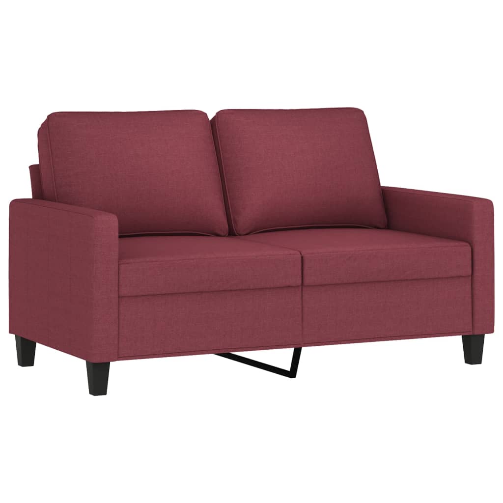 3-dijelni set sofa s jastucima crvena boja vina od tkanine