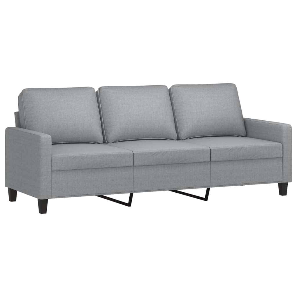 2-dijelni set sofa s jastucima svjetlosivi od tkanine