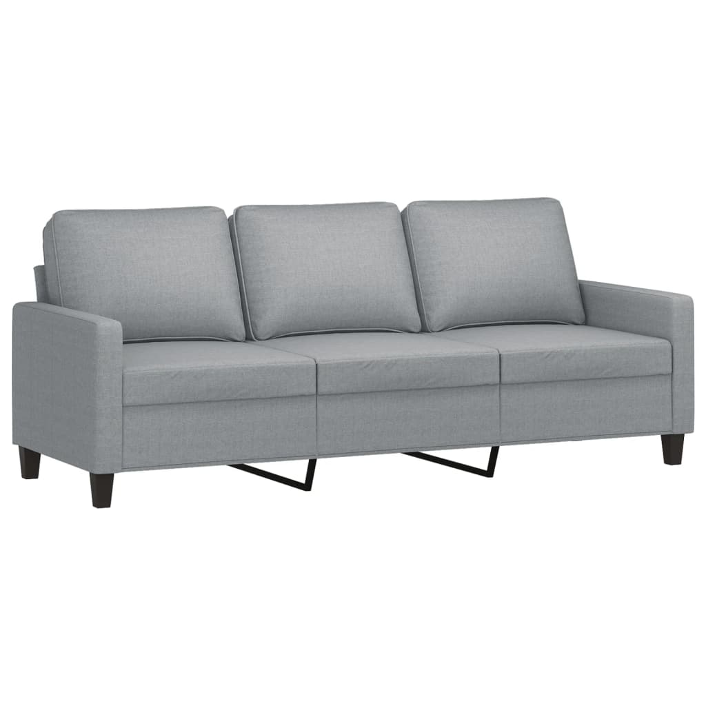 3-dijelni set sofa s jastucima svjetlosivi od tkanine