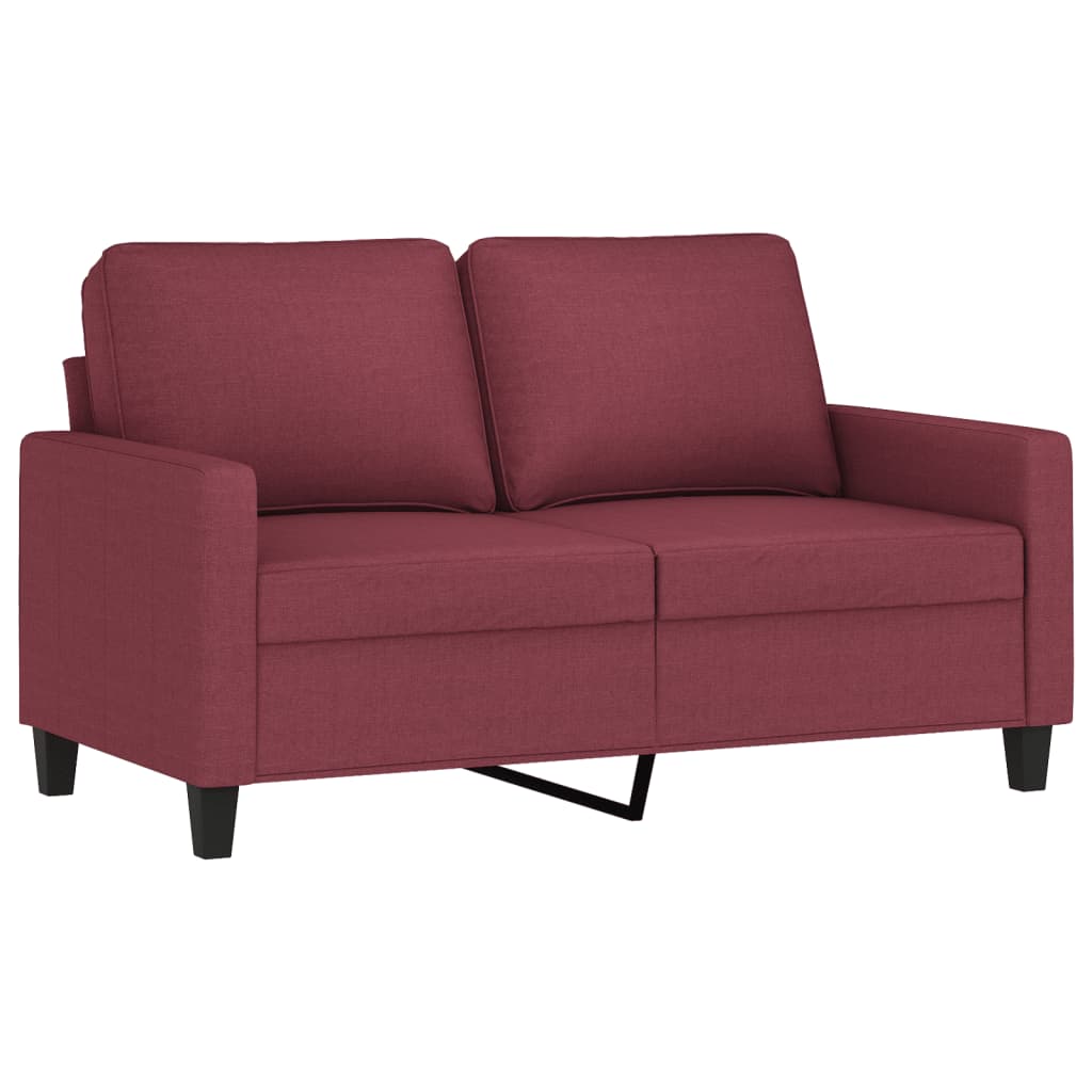 3-dijelni set sofa s jastucima crvena boja vina od tkanine