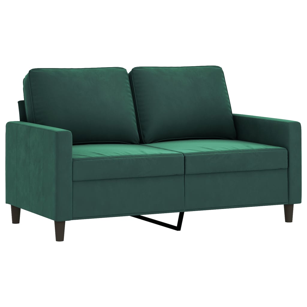 4-dijelni set sofa s jastucima tamnozeleni baršunasti