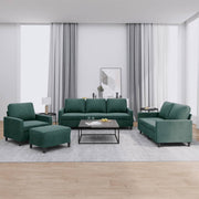 4-dijelni set sofa s jastucima tamnozeleni baršunasti