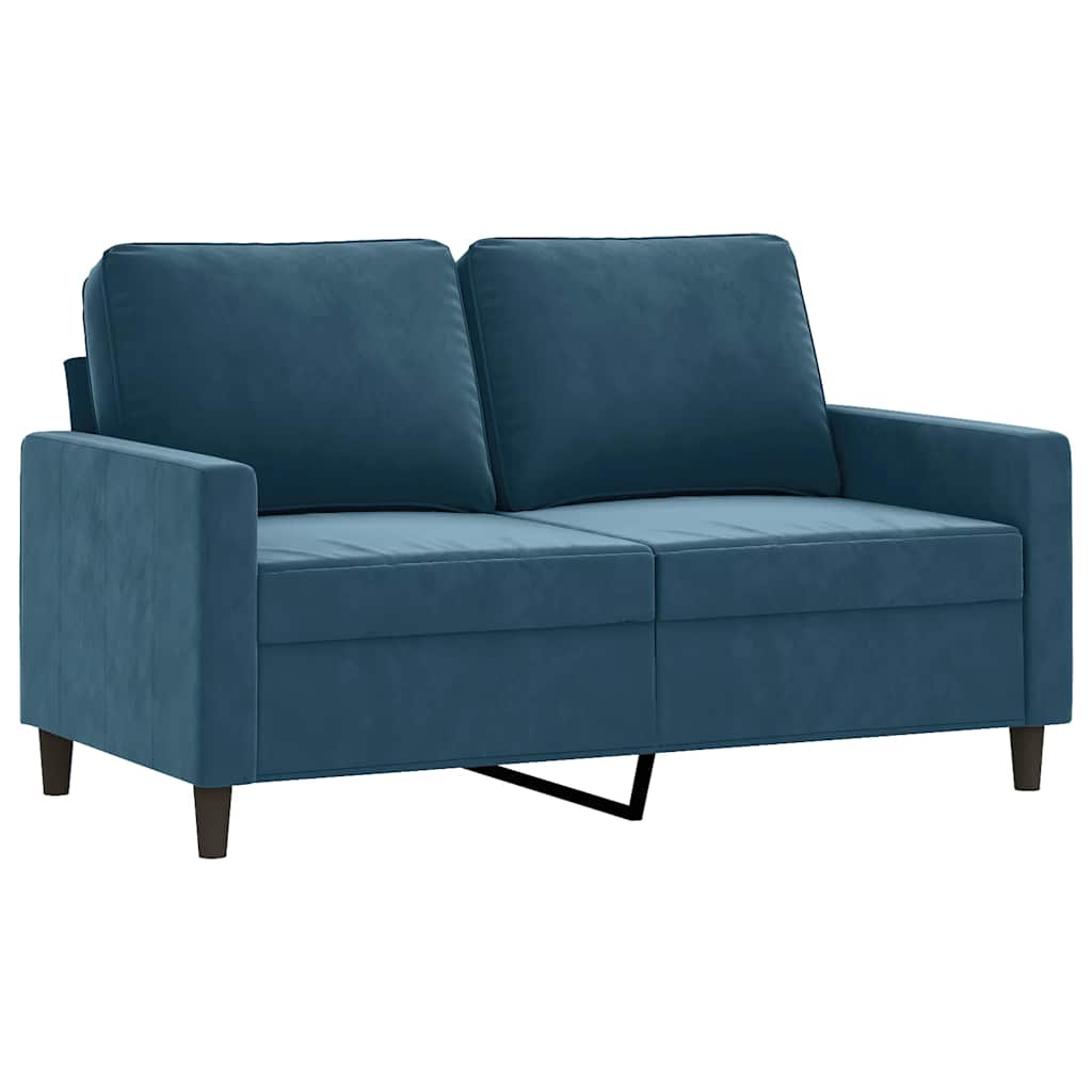 4-dijelni set sofa s jastucima plavi baršunasti