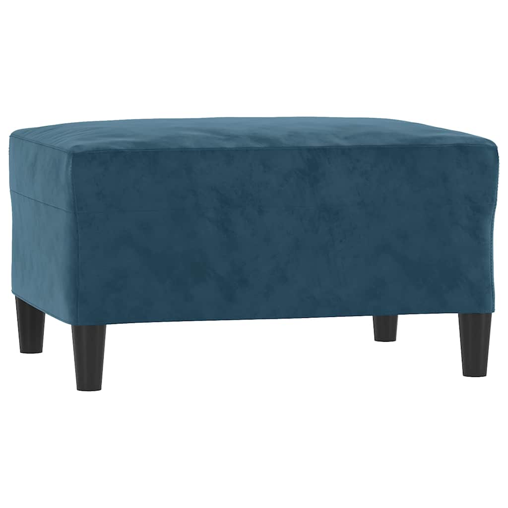 4-dijelni set sofa s jastucima plavi baršunasti