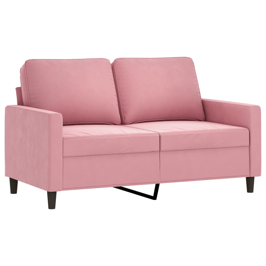 2-dijelni set sofa s jastucima ružičasti baršunasti
