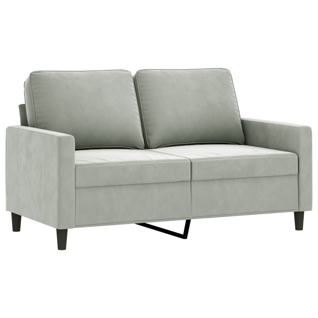 2-dijelni set sofa s jastucima svjetlosivi baršunasti