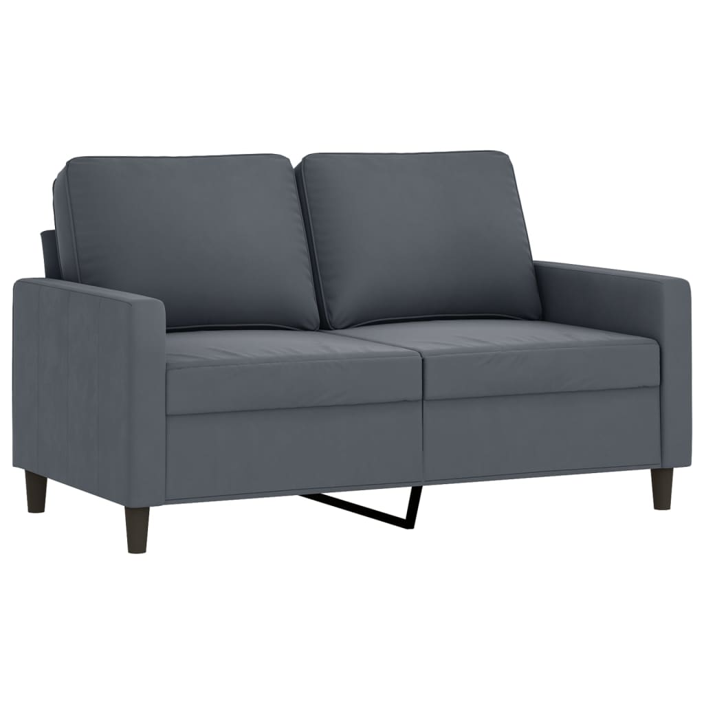 2-dijelni set sofa s jastucima tamnosivi baršunasti