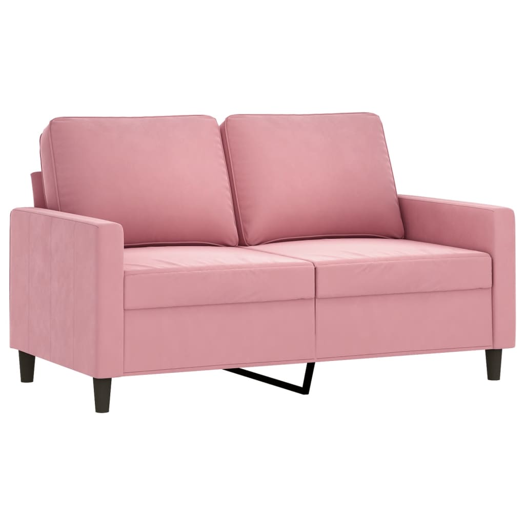2-dijelni set sofa s jastucima ružičasti baršunasti