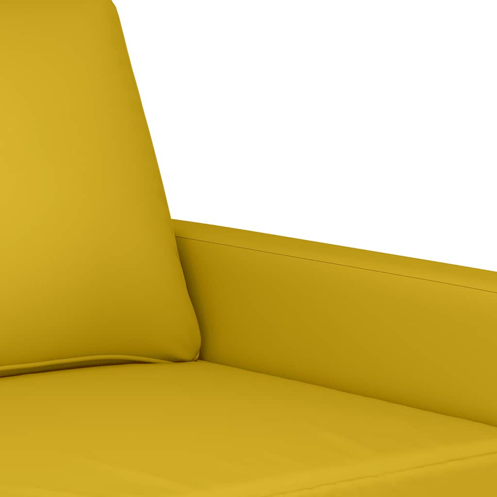 2-dijelni set sofa s jastucima žuti baršunasti