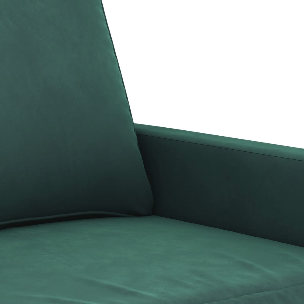 3-dijelni set sofa s jastucima tamnozeleni baršunasti