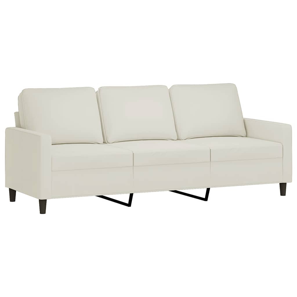 3-dijelni set sofa s jastucima krem baršunasti