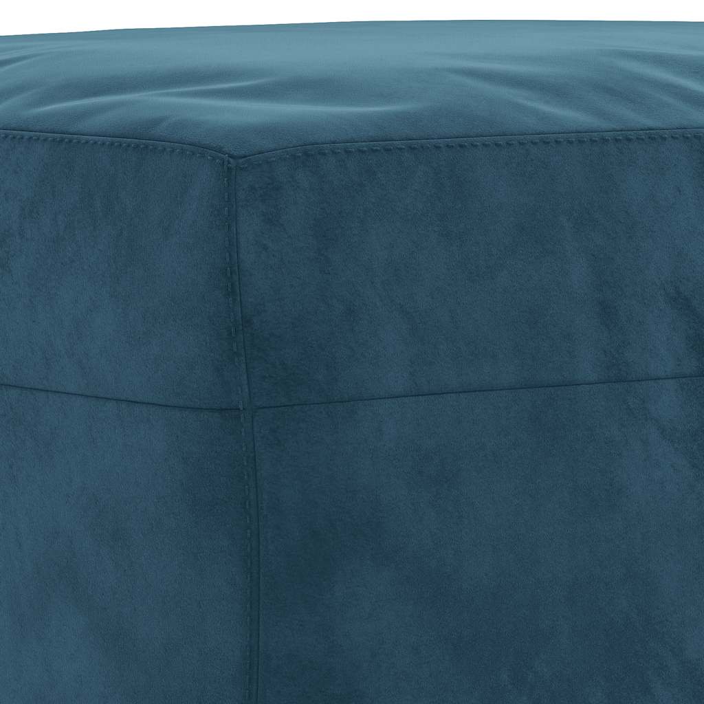3-dijelni set sofa s jastucima plavi baršunasti