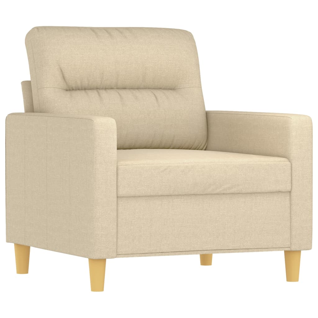 3-dijelni set sofa s jastucima krem od tkanine
