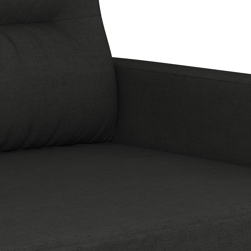 3-dijelni set sofa s jastucima crni od mikrovlakana