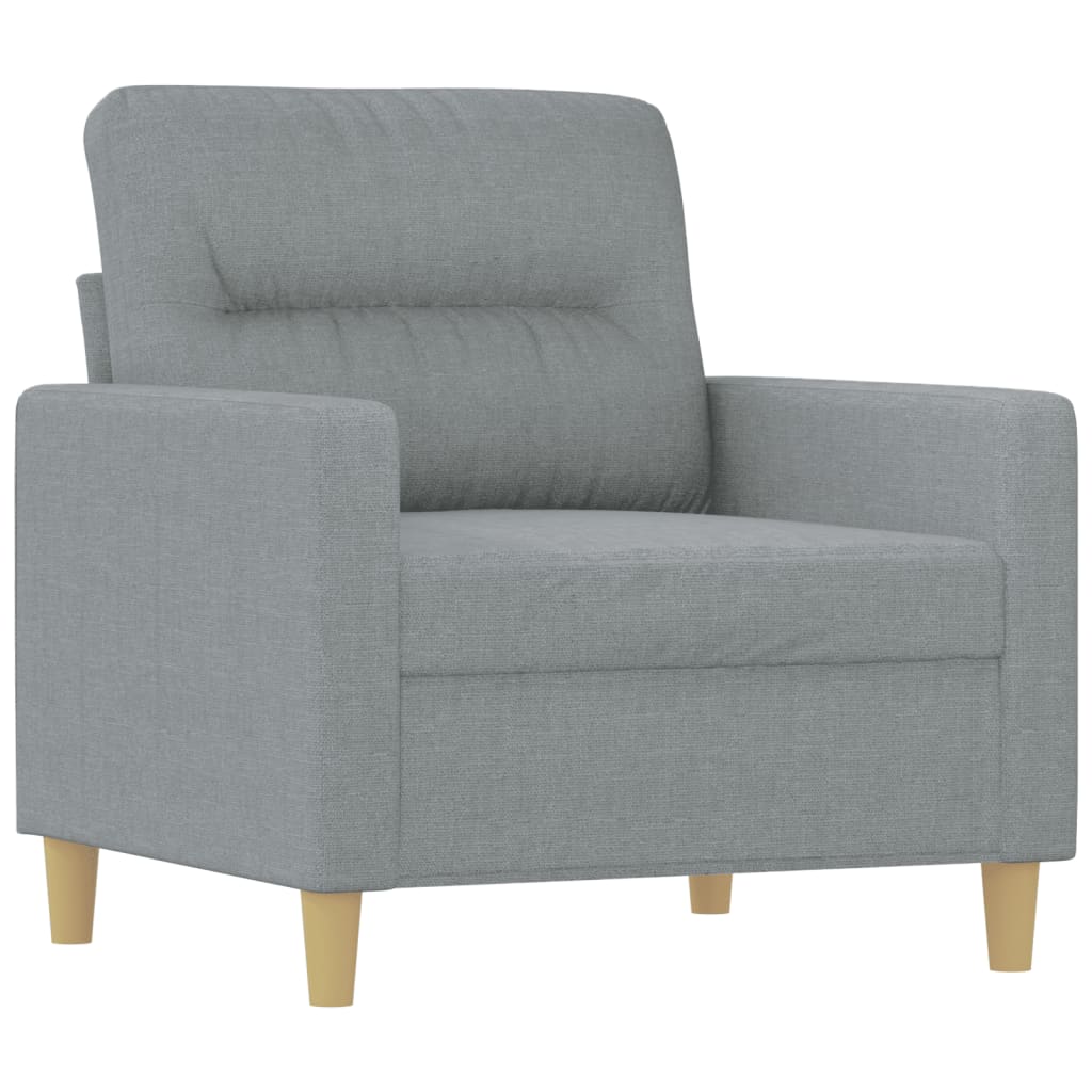 4-dijelni set sofa s jastucima svjetlosivi od tkanine