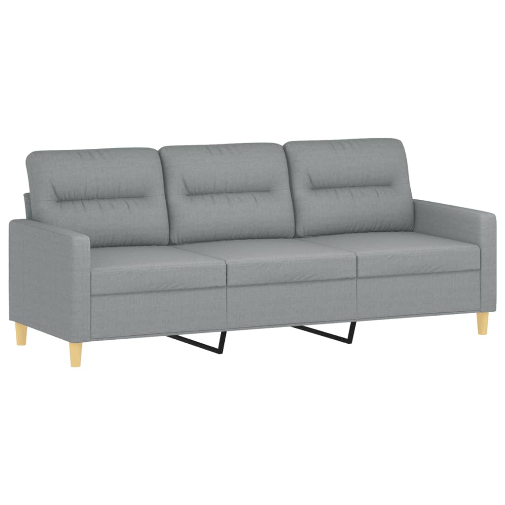 4-dijelni set sofa s jastucima svjetlosivi od tkanine