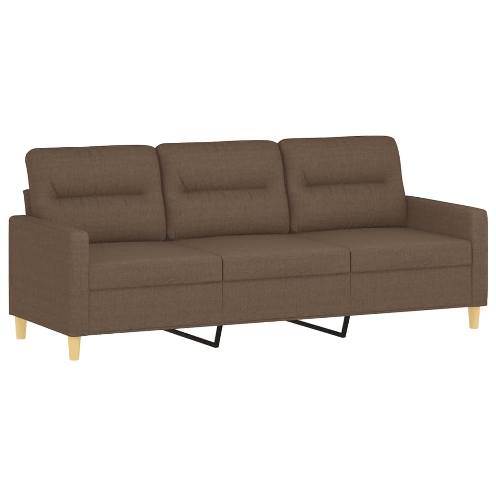 4-dijelni set sofa s jastucima smeđi od tkanine