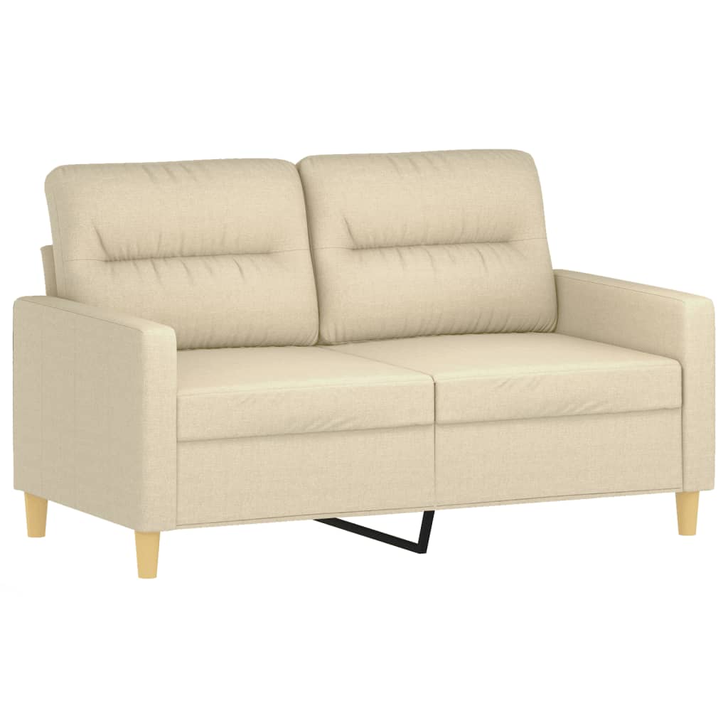 3-dijelni set sofa s jastucima krem od tkanine