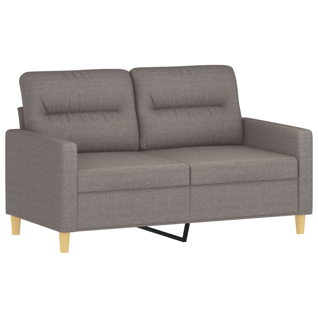 2-dijelni set sofa s jastucima smeđesivi od tkanine