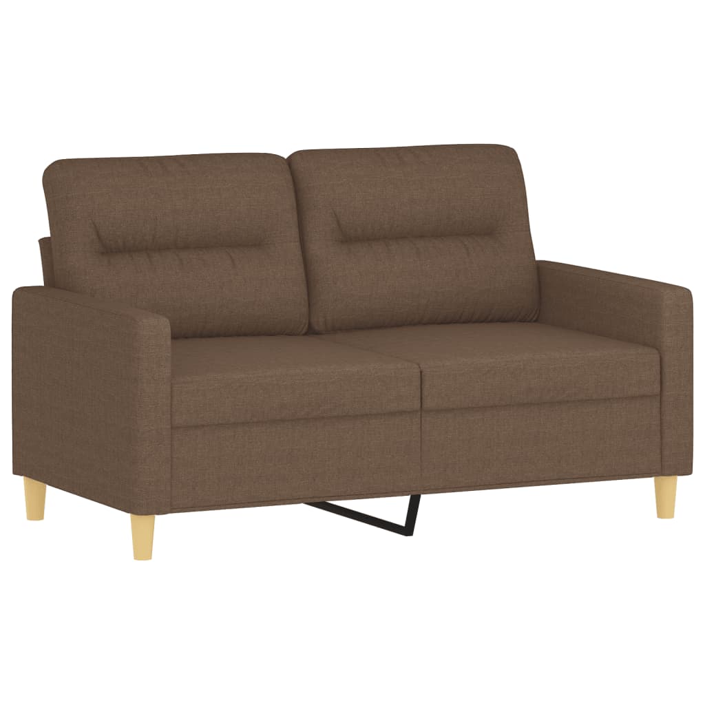 3-dijelni set sofa s jastucima smeđi od tkanine