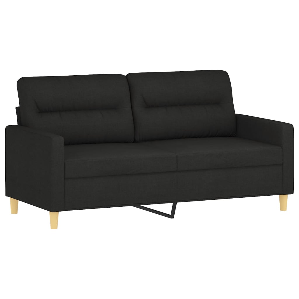 3-dijelni set sofa s jastucima crni od mikrovlakana