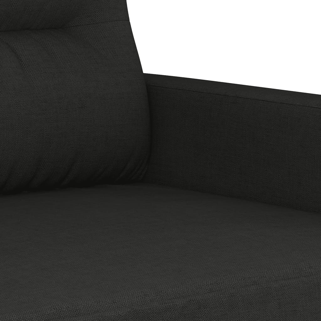 3-dijelni set sofa s jastucima crni od mikrovlakana