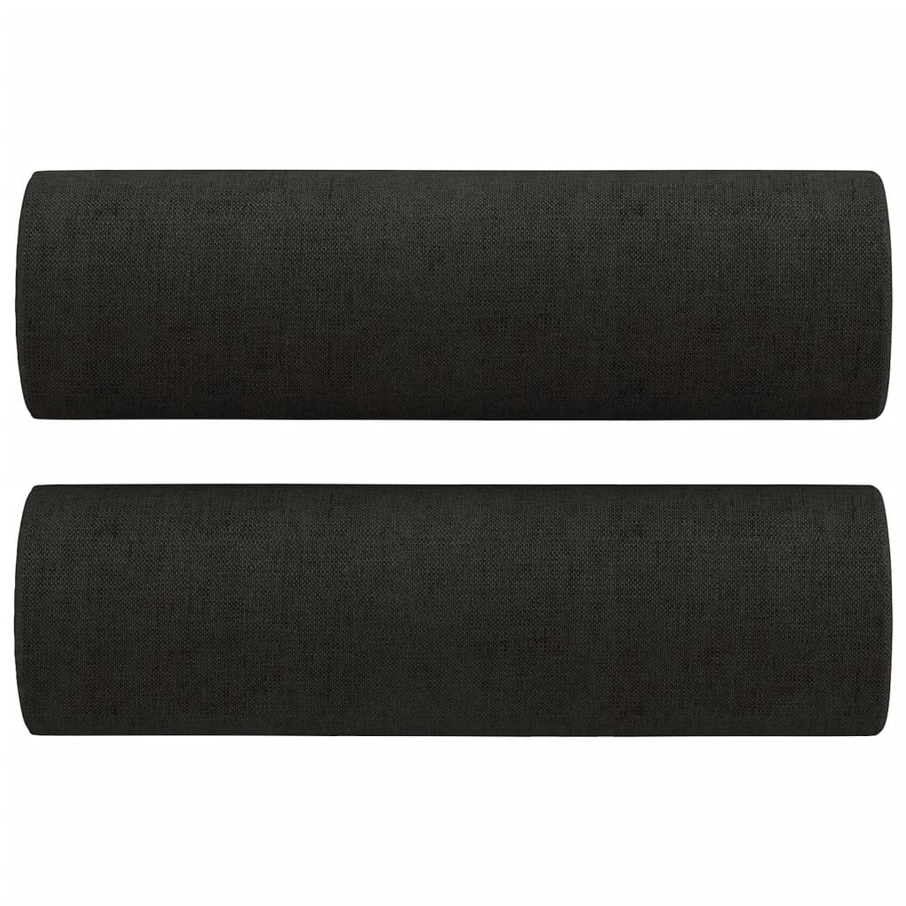 3-dijelni set sofa s jastucima crni od mikrovlakana