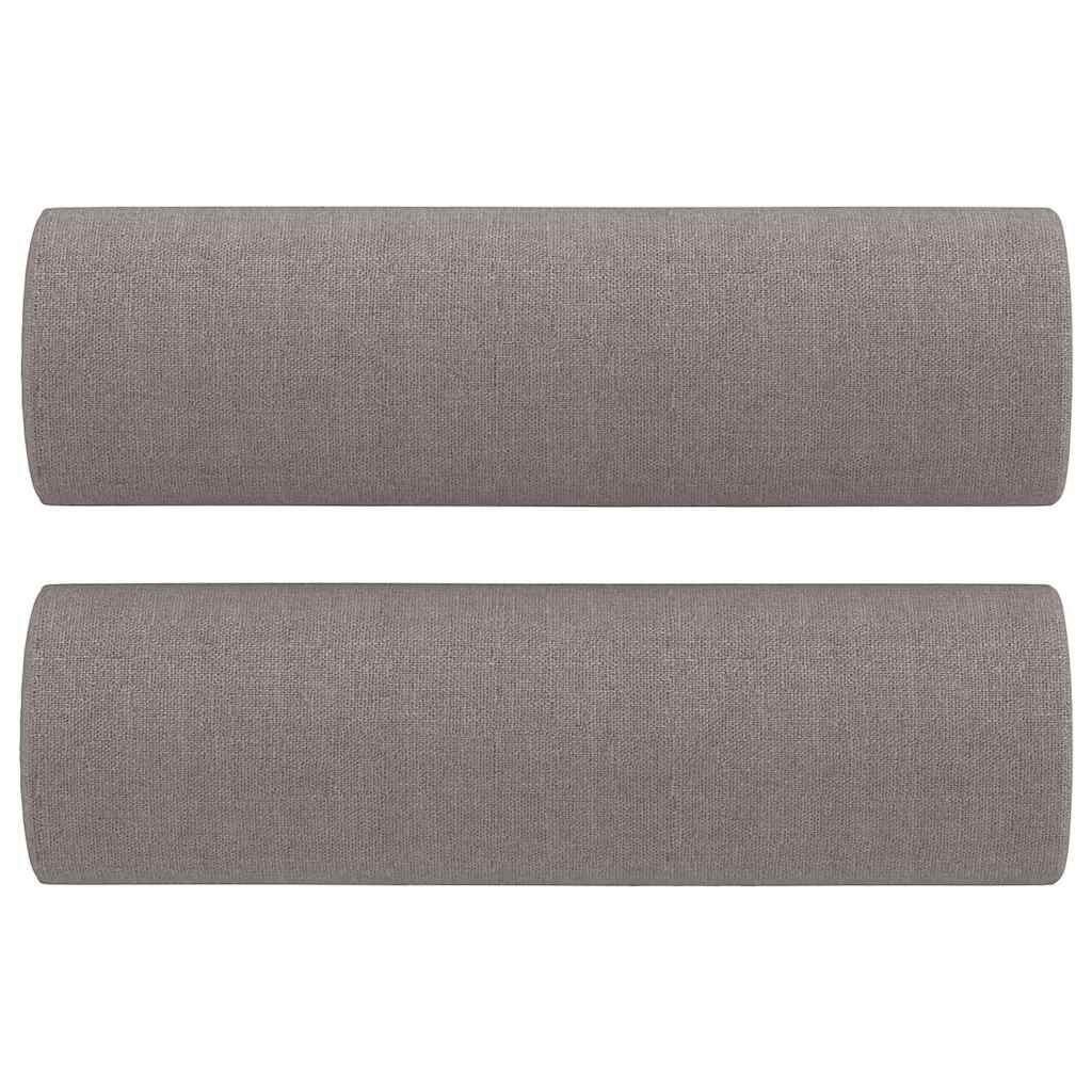 3-dijelni set sofa s jastucima smeđesivi od tkanine